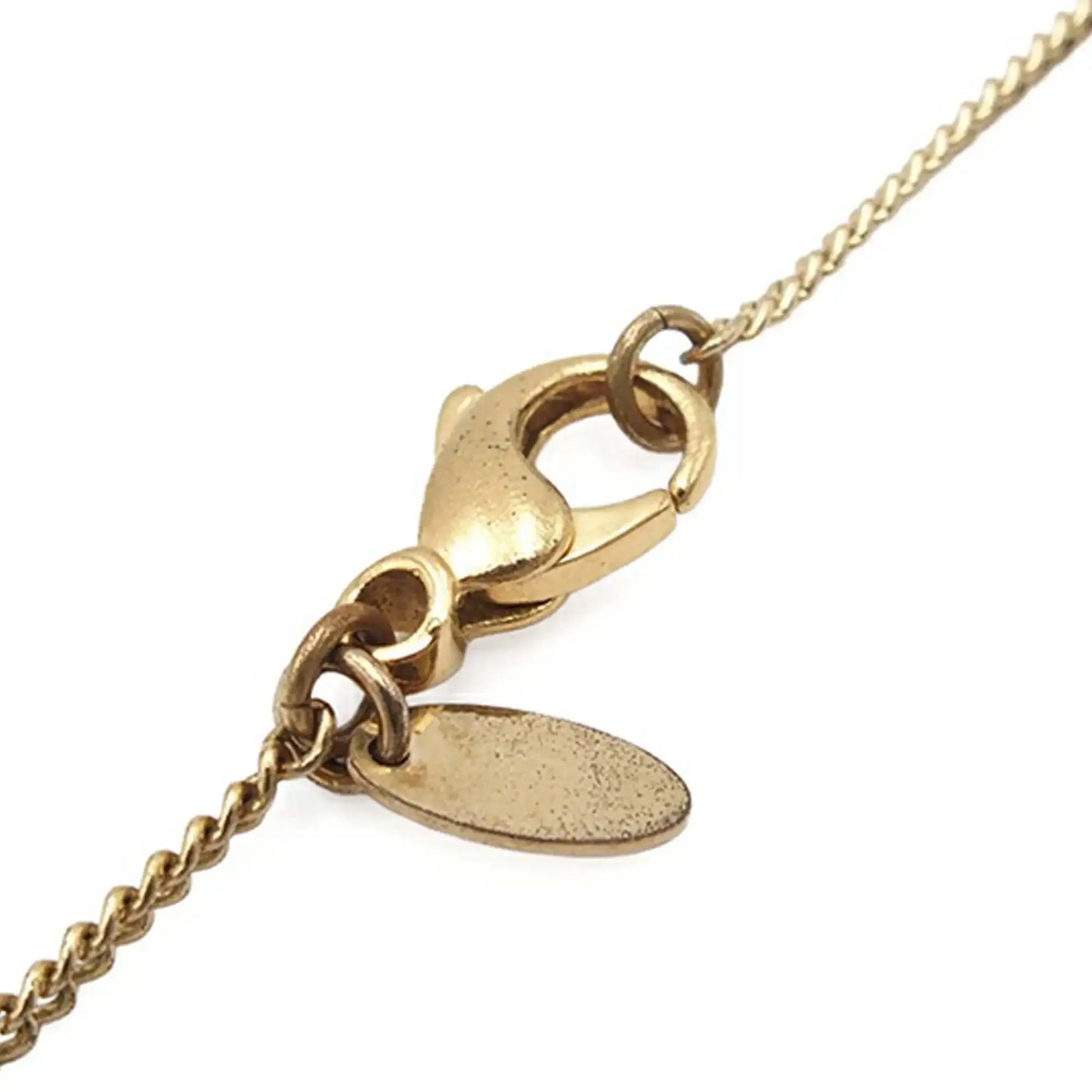 Chanel CC Gold Plated Round Pendant Necklace