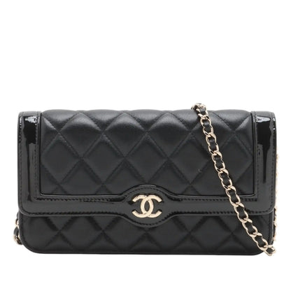 Chanel CC Quilted Lambskin and Patent Flap Phone Holder