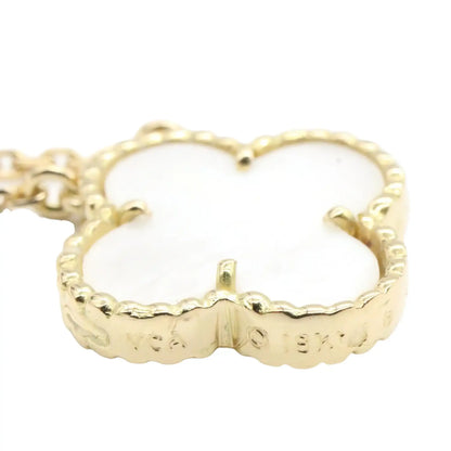 Van Cleef and Arpels 18K Yellow Gold and Mother of Pearl Vintage Alhambra Necklace
