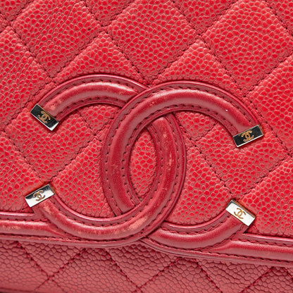 Chanel Medium Quilted Caviar CC Filigree Flap