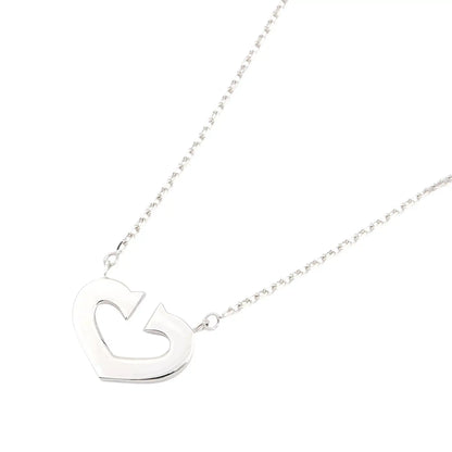 Cartier 18K White Gold C de Cartier Heart Pendant Necklace