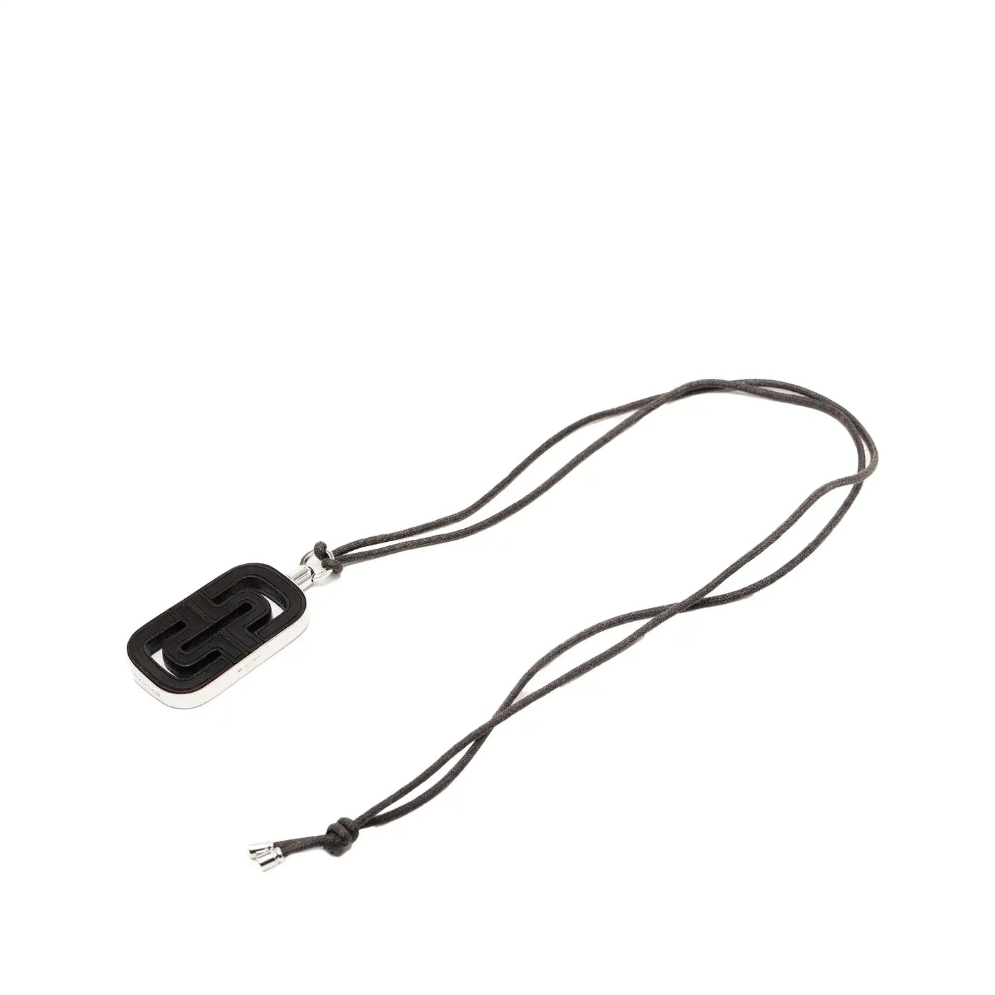 Bvlgari Sterling Silver and Leather Parentesi Pendant Necklace