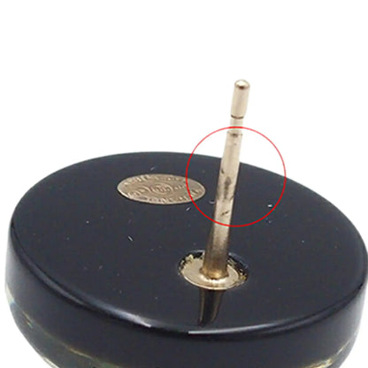 Chanel CC Resin Rhinestones Round Push Back Earrings