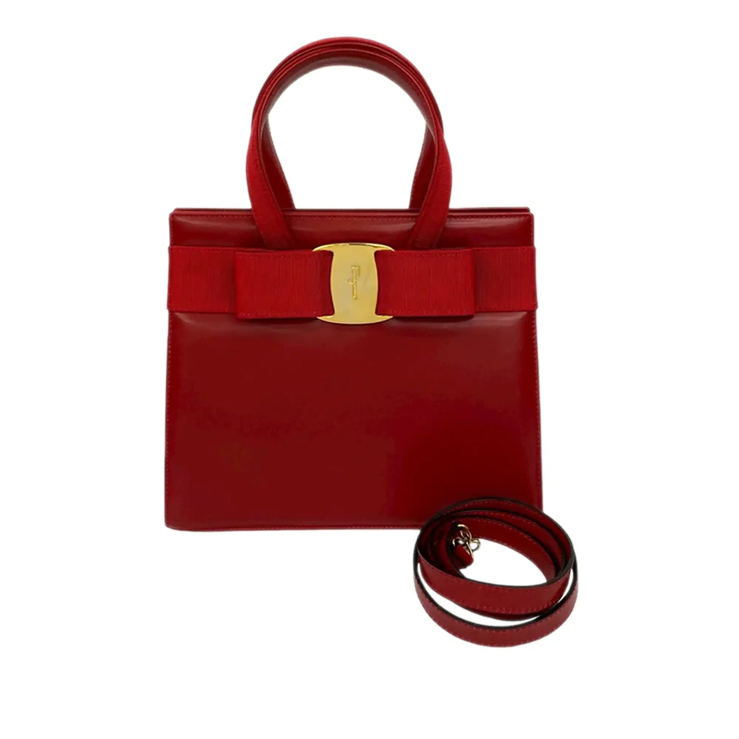 Ferragamo Leather Vara Bow Satchel