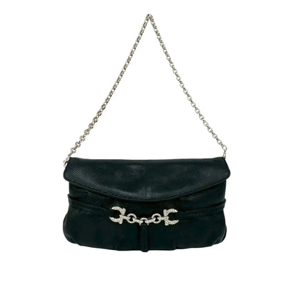 Ferragamo Embossed Leather Gancini Chain Shoulder Bag