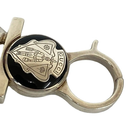 Gucci Sterling Silver Crest Logo Chain Bracelet