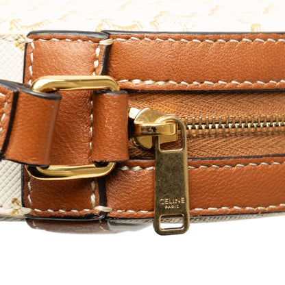 Celine Triomphe Coated Canvas Round Purse on Strap