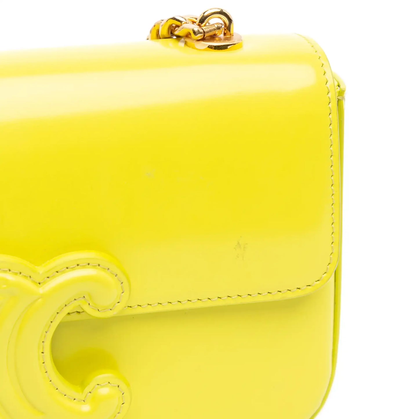 Celine Calfskin Cuir Triomphe Chain Shoulder Bag