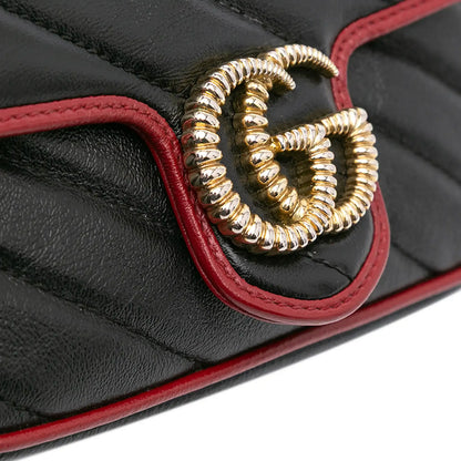 Gucci Super Mini GG Marmont Matelasse Leather Torchon Flap Crossbody