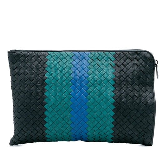 Bottega Veneta Tricolor Nappa Intrecciato Clutch