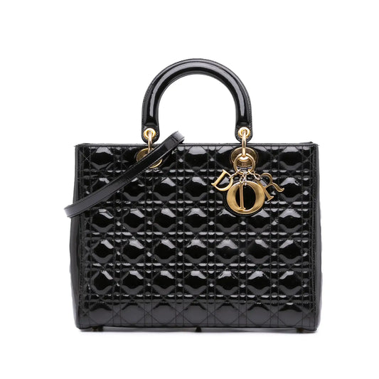 Dior Large Patent Cannage Lady