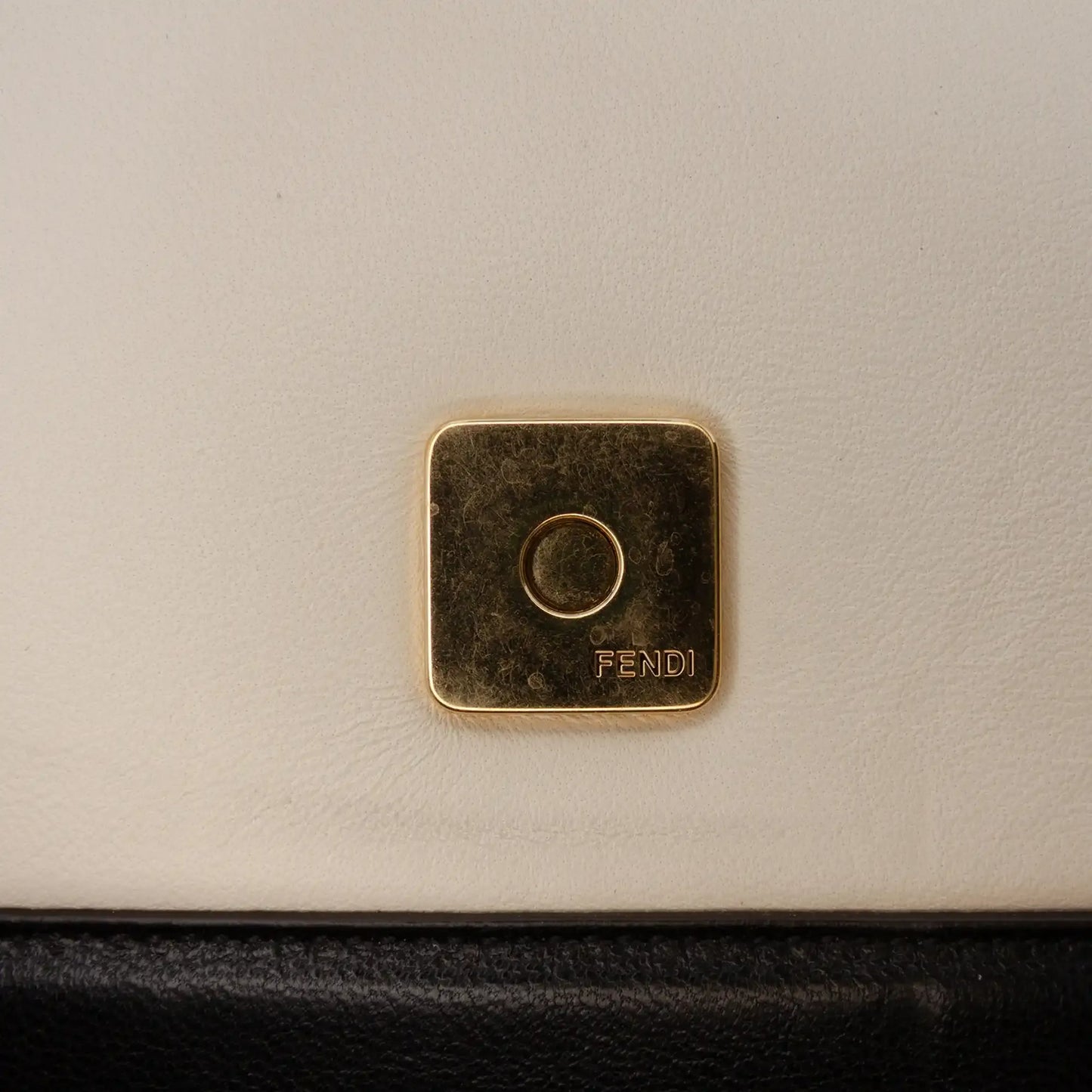 Fendi Bicolor Leather Chain Midi Baguette