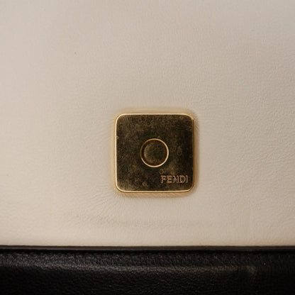 Fendi Bicolor Leather Chain Midi Baguette