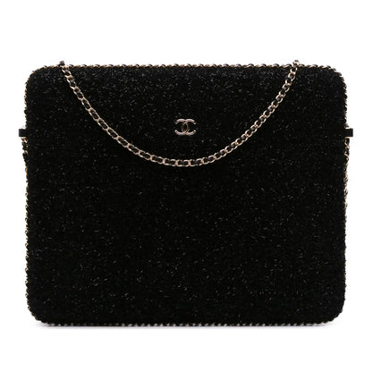 Chanel Tweed Chain Around Tablet Holder