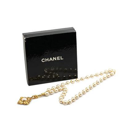 Chanel Gold Plated Faux Pearl Necklace