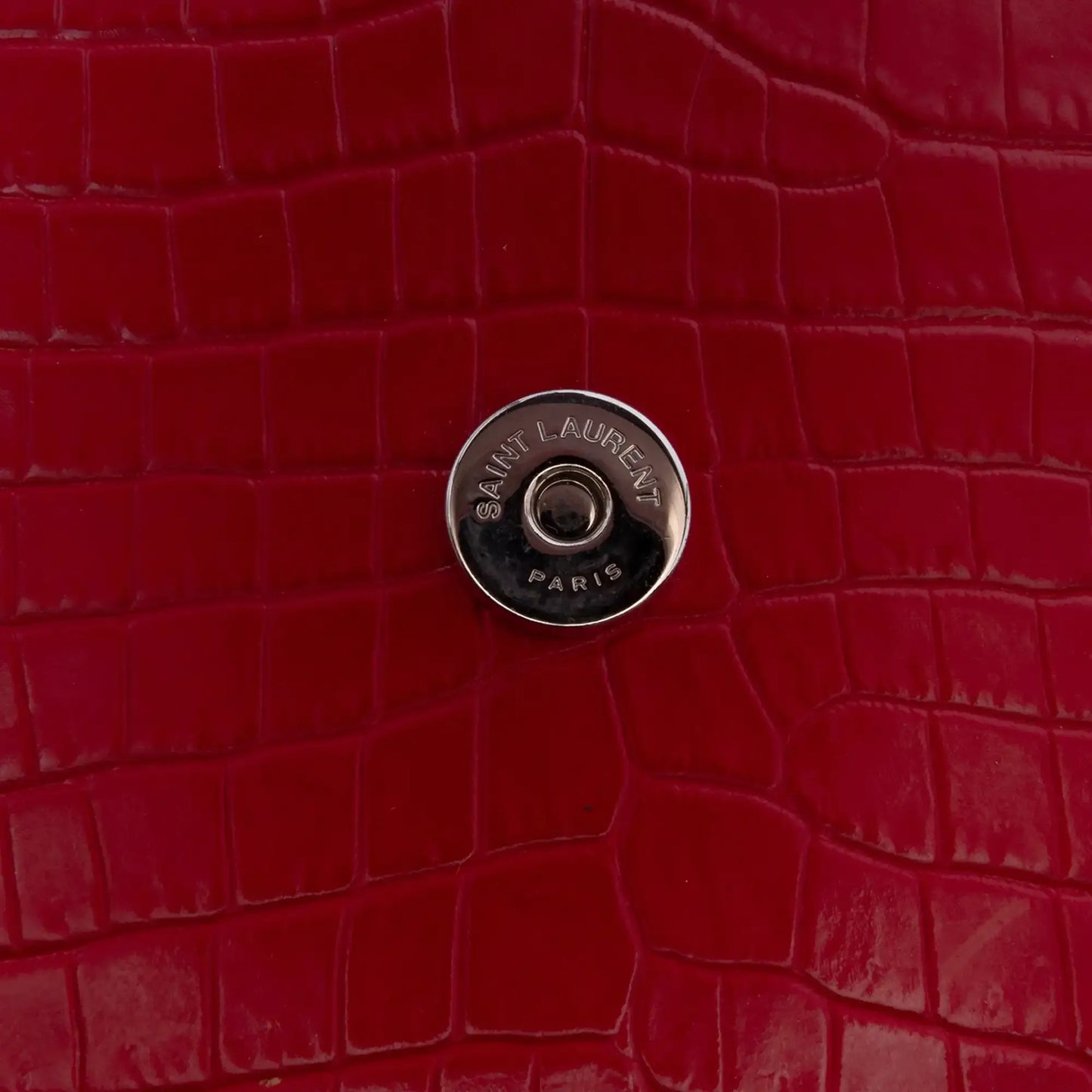 Saint Laurent Medium Croc Embossed Leather Sunset Crossbody