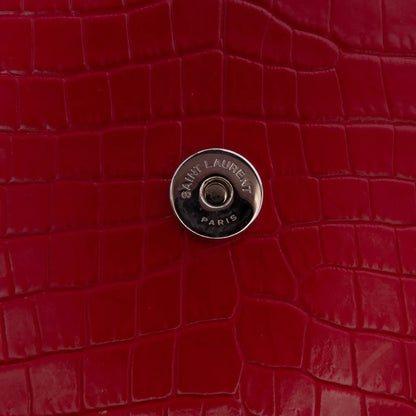 Saint Laurent Medium Croc Embossed Leather Sunset Crossbody