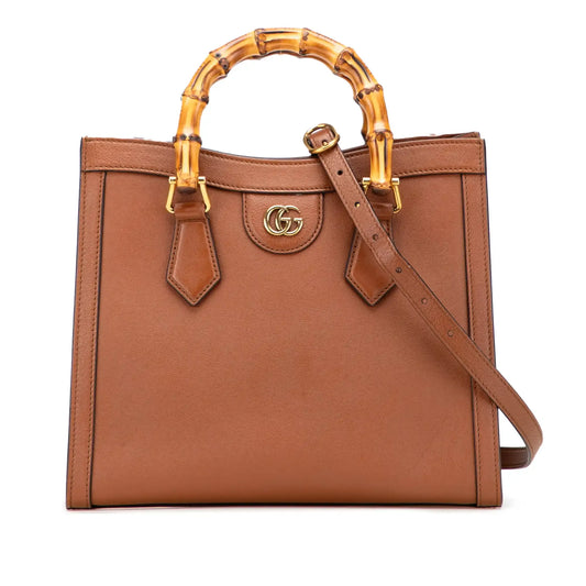 Gucci Small Leather Bamboo Diana Satchel