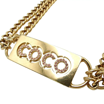 Chanel Gold Plated Coco Rhinestones Chain Belt