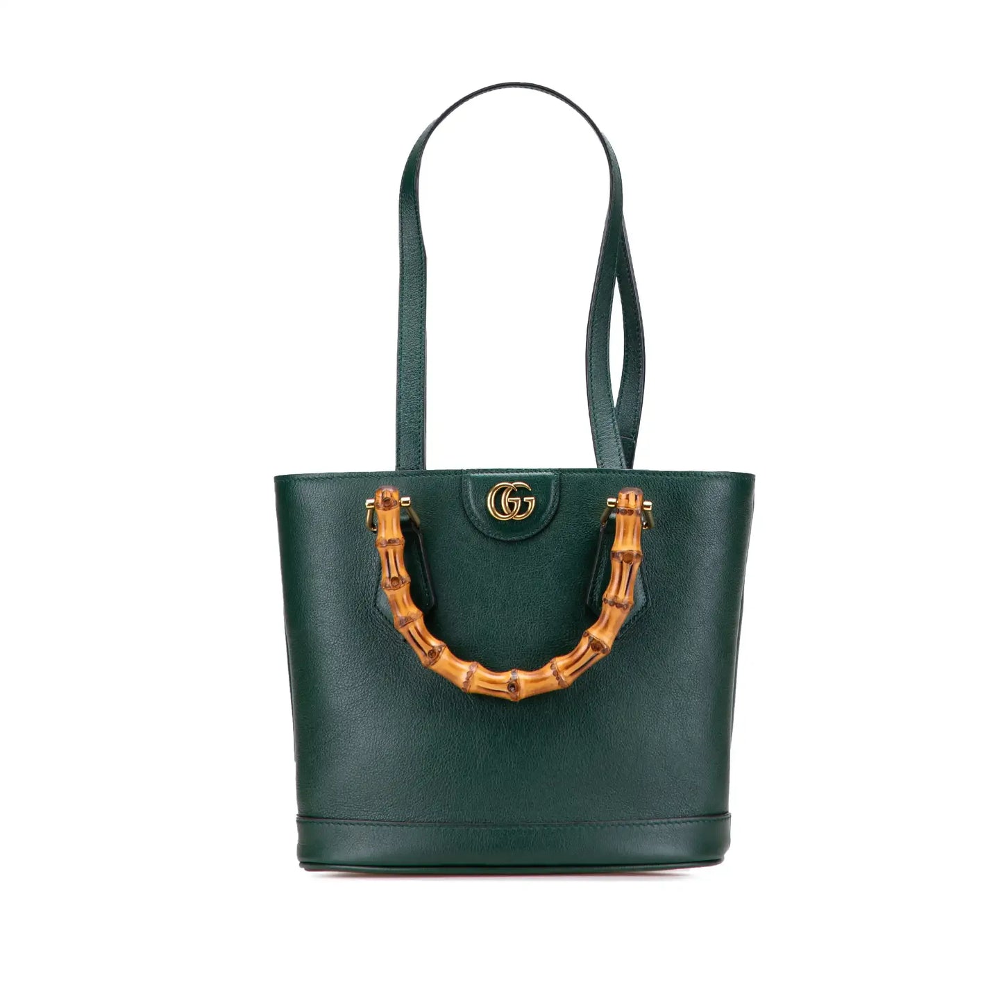 Gucci Small Calfskin Bamboo Diana Convertible Bucket Bag
