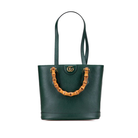 Gucci Small Calfskin Bamboo Diana Convertible Bucket Bag