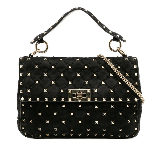 Valentino Medium Suede Rockstud Spike Satchel