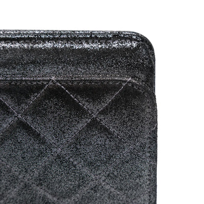 Chanel Quilted Iridescent Lambskin Tartan Button Wallet On Chain