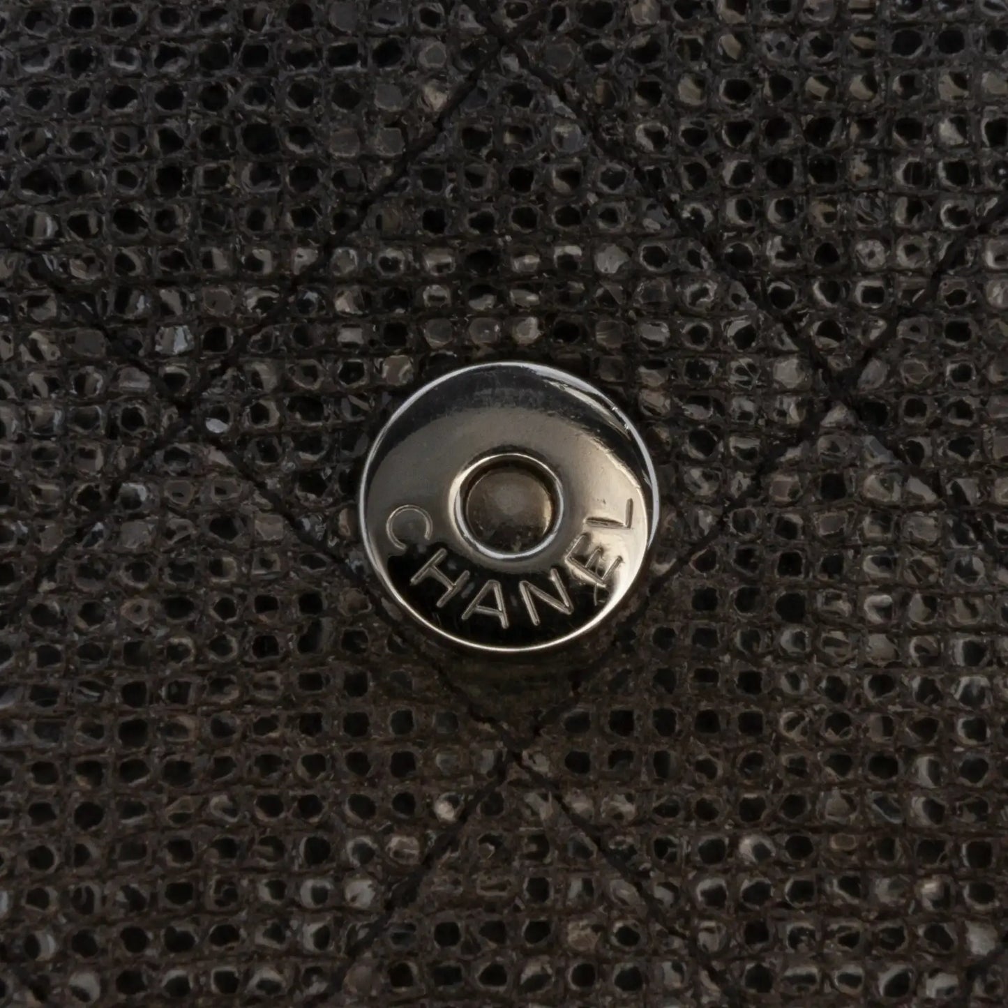 Chanel Quilted Laminated Fabric Chain Evening Crossbody