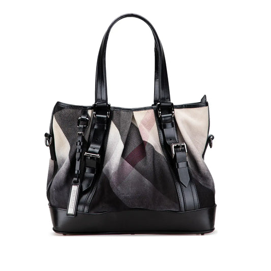 Burberry Mega Check Canvas Lowry Satchel