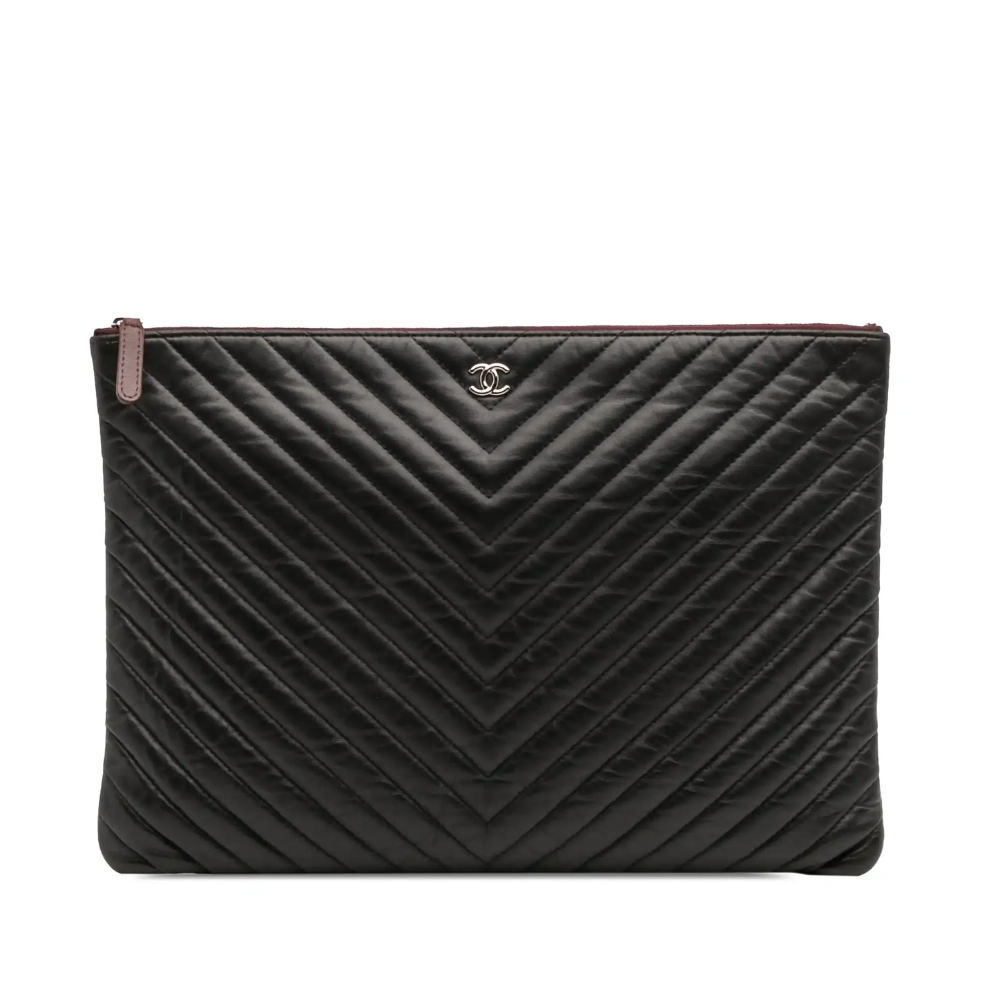 Chanel Large Chevron Caviar Ancient Greek Charms O Case Clutch
