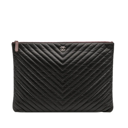 Chanel Large Chevron Caviar Ancient Greek Charms O Case Clutch