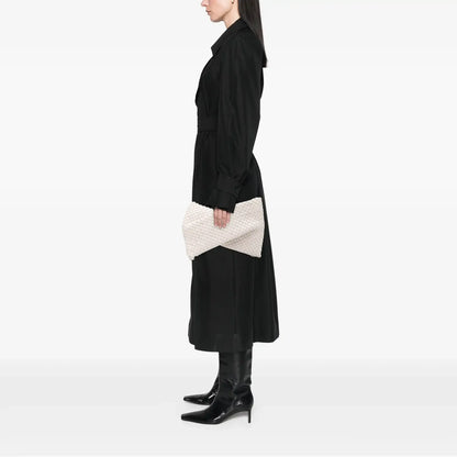 Bottega Veneta Lambskin Padded Intreccio Crisscross Clutch