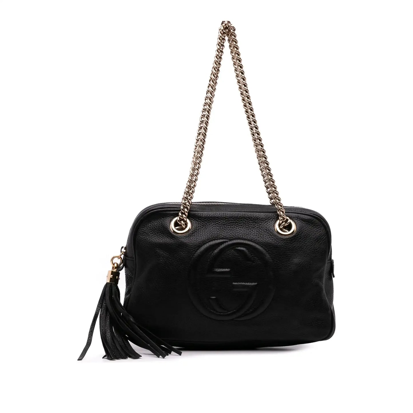 Gucci Pebbled Leather Soho Chain Zip Shoulder Bag