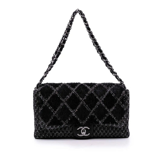 Chanel Large Tweed and Sequin Icons 3 Accordion Flap