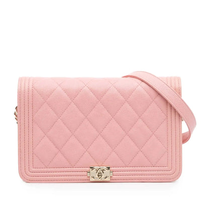 Chanel Quilted Caviar Boy Wallet on Chain