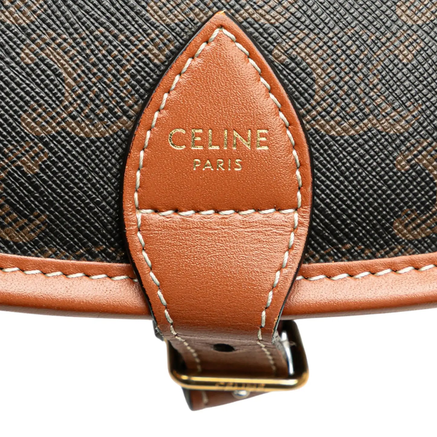 Celine Medium Triomphe Coated Canvas Folco Crossbody