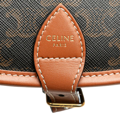 Celine Medium Triomphe Coated Canvas Folco Crossbody
