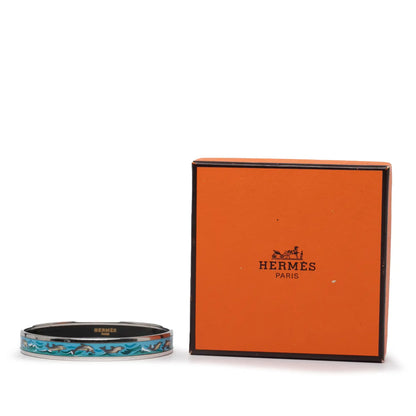 Hermès Narrow Dolphin Enamel Bangle 65