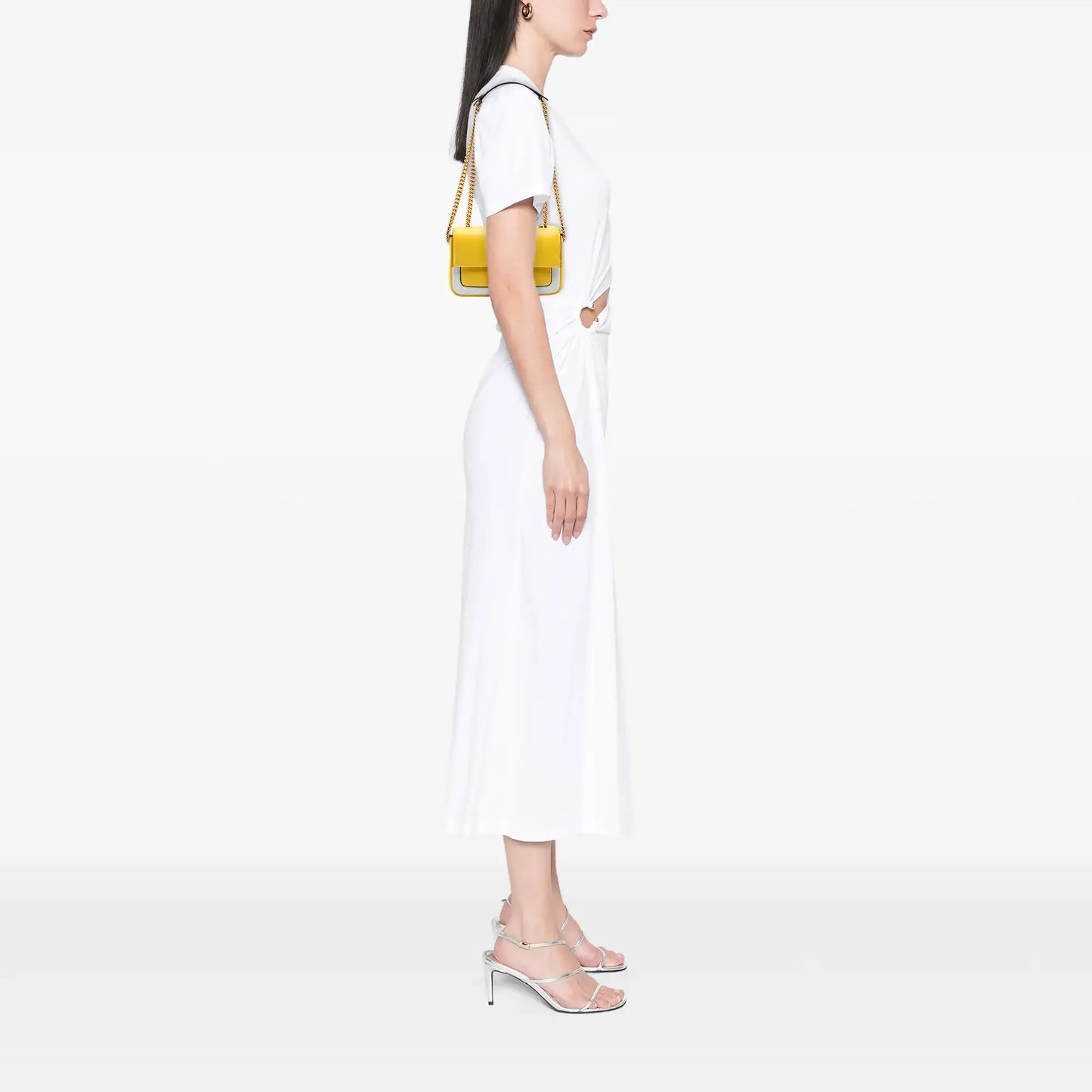 Fendi Mini Bicolor Nappa Apolo Chain Baguette Shoulder Bag