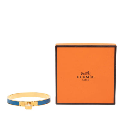 Hermès Leather Kelly Cadena Lock Bangle Bracelet