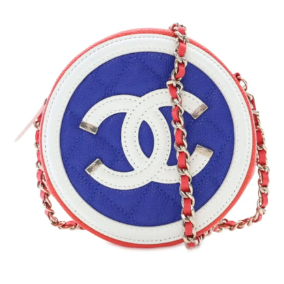 Chanel Tricolor Caviar CC Filigree Round Crossbody