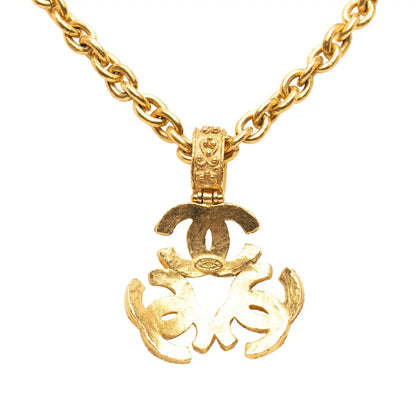 Chanel Gold Plated Triple CC Pendant Necklace