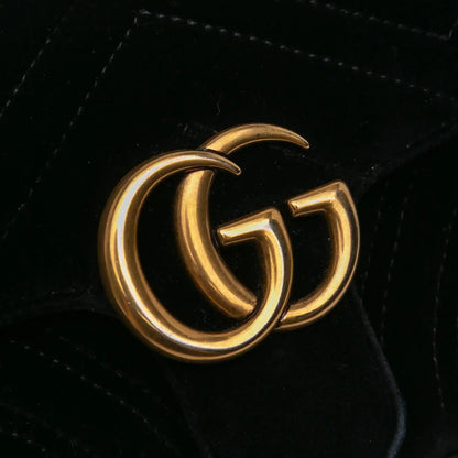 Gucci Small GG Marmont Matelasse Velvet Shoulder Bag