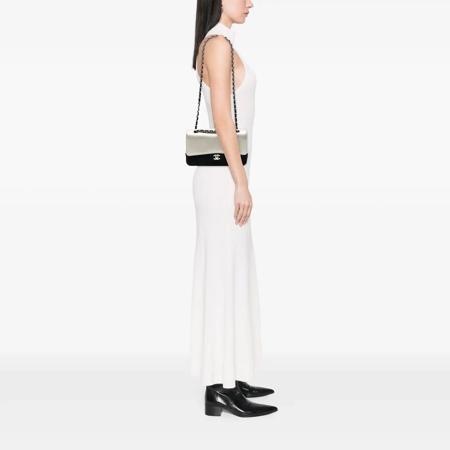 Chanel Medium Classic Bicolor Caviar Double Flap