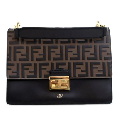 Fendi Medium FF 1974 Embossed Leather Kan U Top Handle Bag