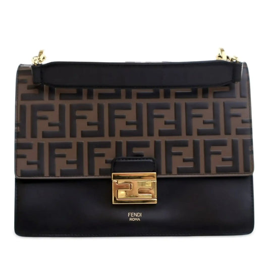 Fendi Medium FF 1974 Embossed Leather Kan U Top Handle Bag