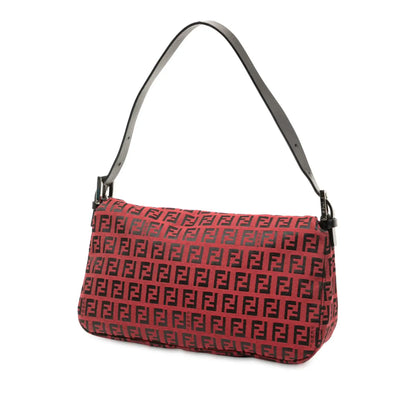 Fendi Zucchino Canvas Double Flap Shoulder Bag