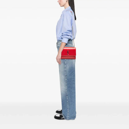 Saint Laurent Medium Croc Embossed Monogram Sunset Bag