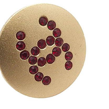 Chanel Gold Plated CC Rhinestone Round Push Back Earrings