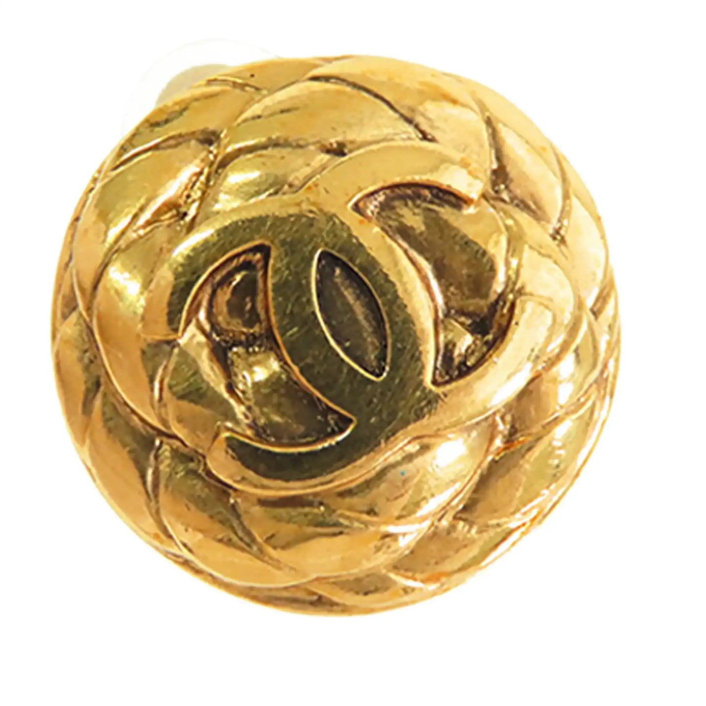 Chanel CC Gold Plated Clip On Earrings